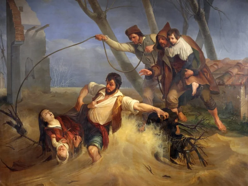 1817-Enrico Pollastrini - Una famiglia salvata dall'inondazione del Serchio - Galleria d'Arte Moderna, Firenze